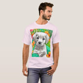 Floral Puppy Art T-shirt (Voorkant volledig)