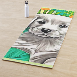 Floral Puppy Art Yogamat