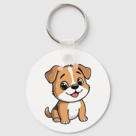 Floral Puppy Keychain – Cute Dog