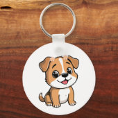 Floral Puppy Keychain – Cute Dog (Achterkant)