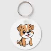 Floral Puppy Keychain – Cute Dog (Achterkant)