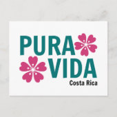Floral Pura Vida Pink en Green Design Briefkaart (Voorkant)
