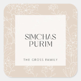 Floral Purim Sticker