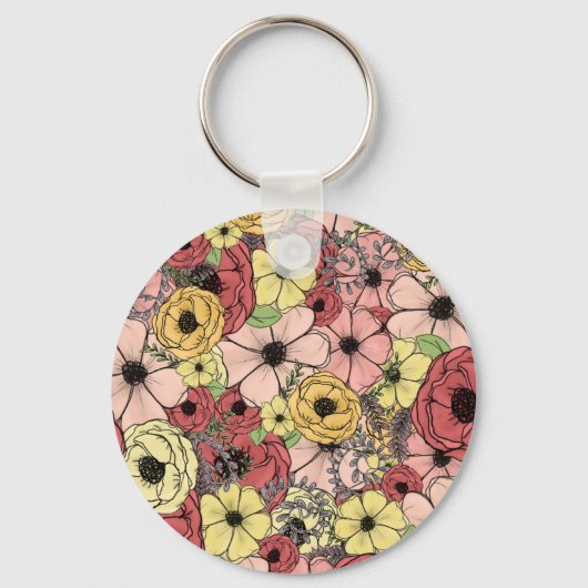 Floral puzzle  sleutelhanger (Voorkant)