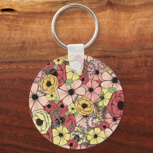 Floral puzzle  sleutelhanger (Voorkant)