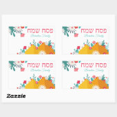 Floral Pyramids Jewish Holiday Passover Rechthoekige Sticker (Vel)
