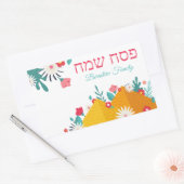 Floral Pyramids Jewish Holiday Passover Rechthoekige Sticker (Envelop)