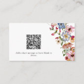 Floral QR Code Bruiloft Behuizing Kaart (Achterkant)