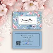 Floral QR Code Business Thank You Card Insert Visitekaartje