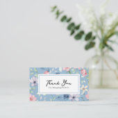 Floral QR Code Business Thank You Card Insert Visitekaartje (Staand voorkant)