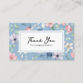 Floral QR Code Business Thank You Card Insert Visitekaartje (Voorkant)