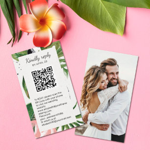 Floral QR Code foto online RSVP Enclosure Informatiekaartje