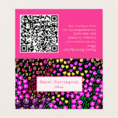 Floral QR Code Gevouwen Visitekaartje Scannable (Buitenkant ongevouwen)