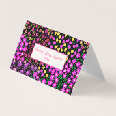 Floral QR Code Gevouwen Visitekaartje Scannable (Voorkant)