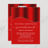 Floral QR-code Glitter Borders Rood wijn (Voorkant / Achterkant)