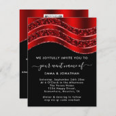 Floral QR-code Glitter Burgundy Red Black White (Voorkant / Achterkant)