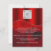 Floral QR-code Glitter Burgundy Red Roses (Achterkant)
