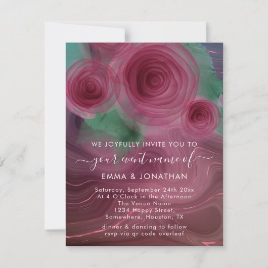 Floral QR Code Marsala Roos Burgundy (Voorkant)