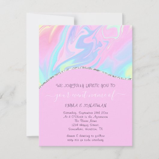 Floral QR-code Pinky Holografen (Voorkant)