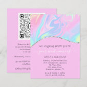 Floral QR-code Pinky Holografen (Voorkant / Achterkant)