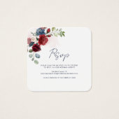 Floral QR Code Script Wedding RSVP Kaart (Voorkant)