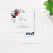 Floral QR Code Script Wedding RSVP Kaart (Bureau)