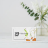 Floral QR Code Visitekaartje (Staand voorkant)