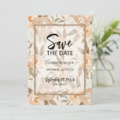 Floral QR-code Weddenschap Save the Date (Staand voorkant)