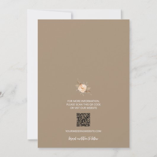 Floral QR-code Weddenschap Save the Date (Achterkant)