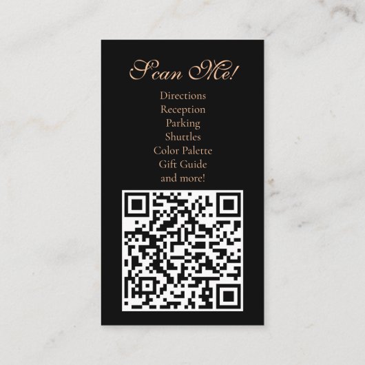 Floral QR Code Wedding Enclosure Card Informatiekaartje (Achterkant)