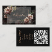  Floral QR Code Wedding Enclosure Card Informatiekaartje (Voorkant / Achterkant)