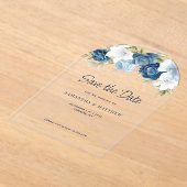 Floral QR Code Wedding Save the Date Aankondiging (Laagn)