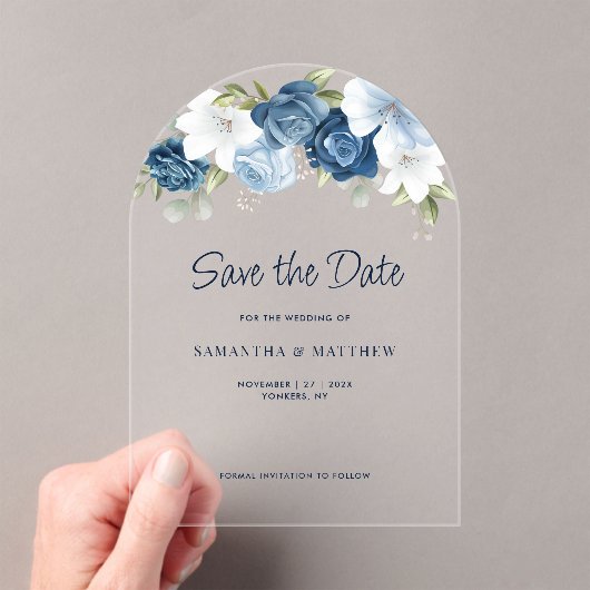 Floral QR Code Wedding Save the Date Aankondiging (Insitu (Draagbaar))