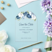 Floral QR Code Wedding Save the Date Aankondiging (Insitu (Huwelijk))