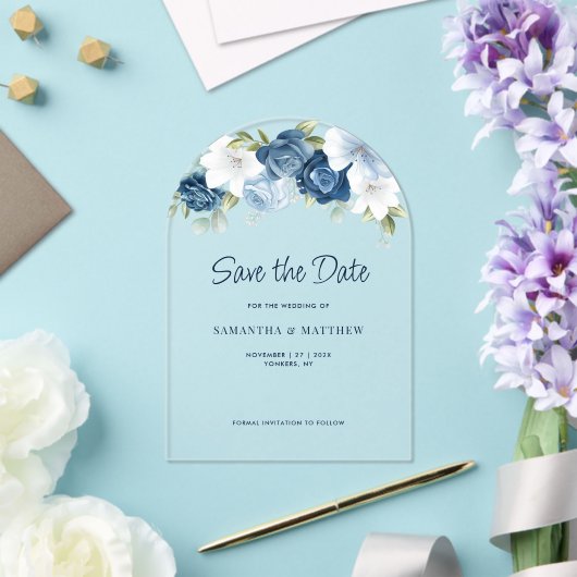 Floral QR Code Wedding Save the Date Aankondiging (Insitu (Huwelijk))