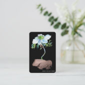 *~ Floral QR code Witte Anemoon Roos Goud Visitekaartje (Staand voorkant)