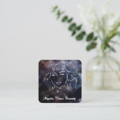 *~* Floral QR Cosmic Nebula Fantasy Goddess Square Vierkante Visitekaartje (Staand voorkant)