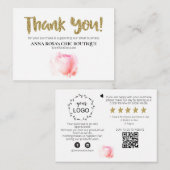 *~* Floral QR Logo DANK U Review ROOS AP8 Informatiekaartje (Voorkant / Achterkant)