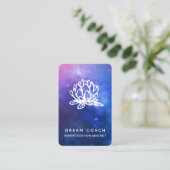 *~* Floral QR Night Celestial Galaxy Sky Lotus Visitekaartje (Staand voorkant)