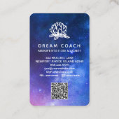 *~* Floral QR Night Celestial Galaxy Sky Lotus Visitekaartje (Achterkant)