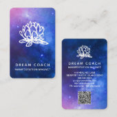 *~* Floral QR Night Celestial Galaxy Sky Lotus Visitekaartje (Voorkant / Achterkant)