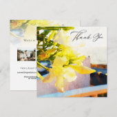 *~* Floral - QR PHOTO AR15 Elegant Artsy Wedding Bedankkaart (Voorkant / Achterkant)