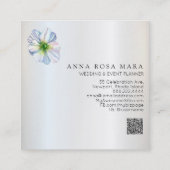 *~* Floral QR Rainbow White Anemone Flower Vierkante Visitekaartje (Achterkant)