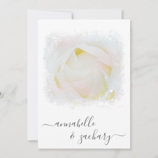 *~* Floral QR RSVP Roos Flower AR8 bruiloft uitnod Kaart (Voorkant)