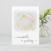 *~* Floral QR RSVP Roos Flower AR8 bruiloft uitnod Kaart (Staand voorkant)