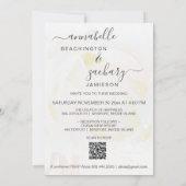 *~* Floral QR RSVP Roos Flower AR8 bruiloft uitnod Kaart (Achterkant)