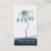 *~* Floral QR White Anemone Wedding Event Planner Visitekaartje (Voorkant)