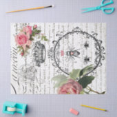 Floral Queen Bee Script Decoupage Tissue Paper Tissuepapier (Craft)