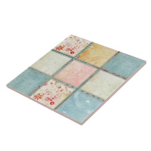 Floral Quilt Square Tegeltje (Zijkant)