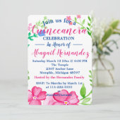 Floral Quinceanera Celebration Feestdagenkaart (Staand voorkant)
